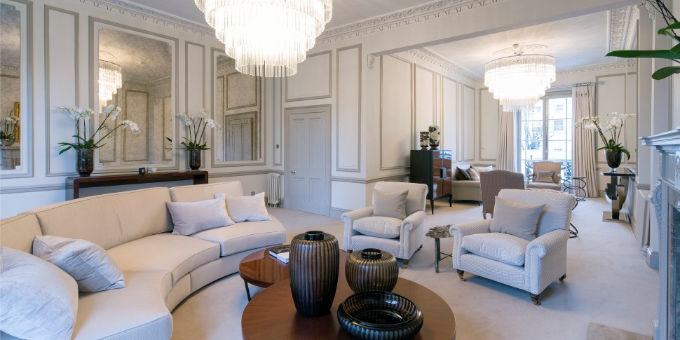 Reception room in the luxury Hanover Terrace